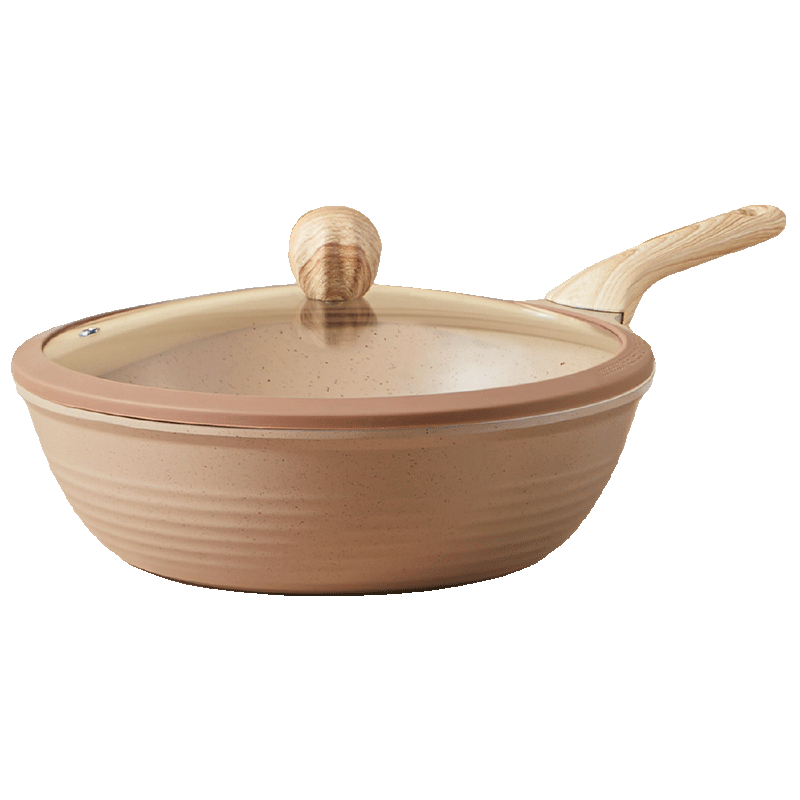 Brown Breccia cookware Series Deep Fry Pan 24cm